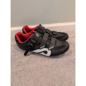 Peloton Black and Red Athletic Cycling Shoes